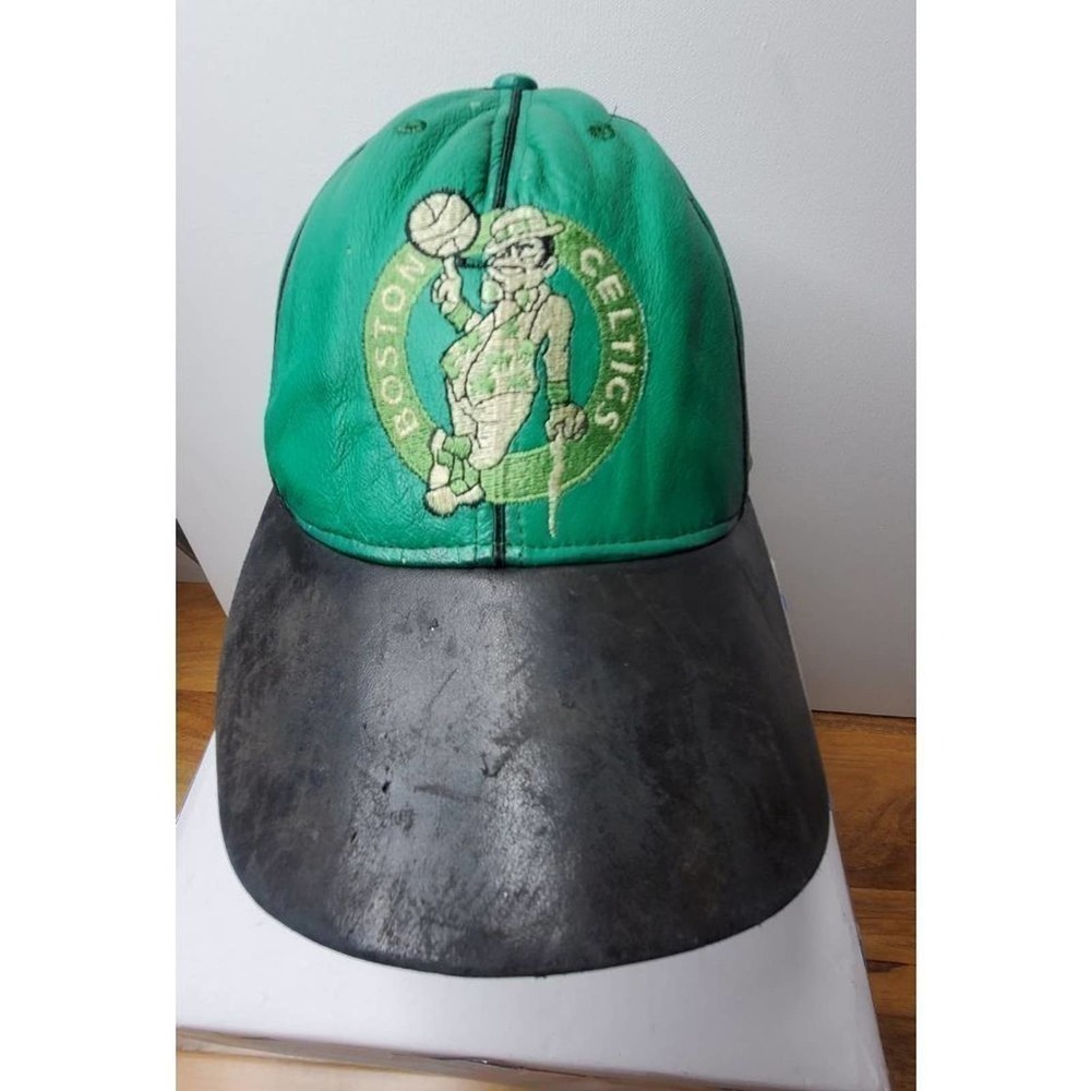 Boston Celtics Vintage leather hat. Rare Find. Leather. Grunge. Unique. Standout